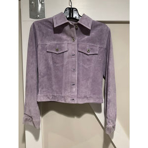 Vintage women’s purple leather button up jacket by Danier leather. Petite 0-2